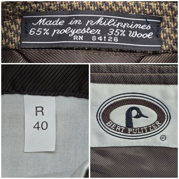 Bert Pulitzer Men's 40R Woolblend Brown Blazer Sport Coat - Picture 15 of 16